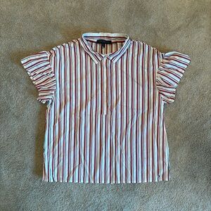 Tommy Hilfiger Red and White Striped Blouse